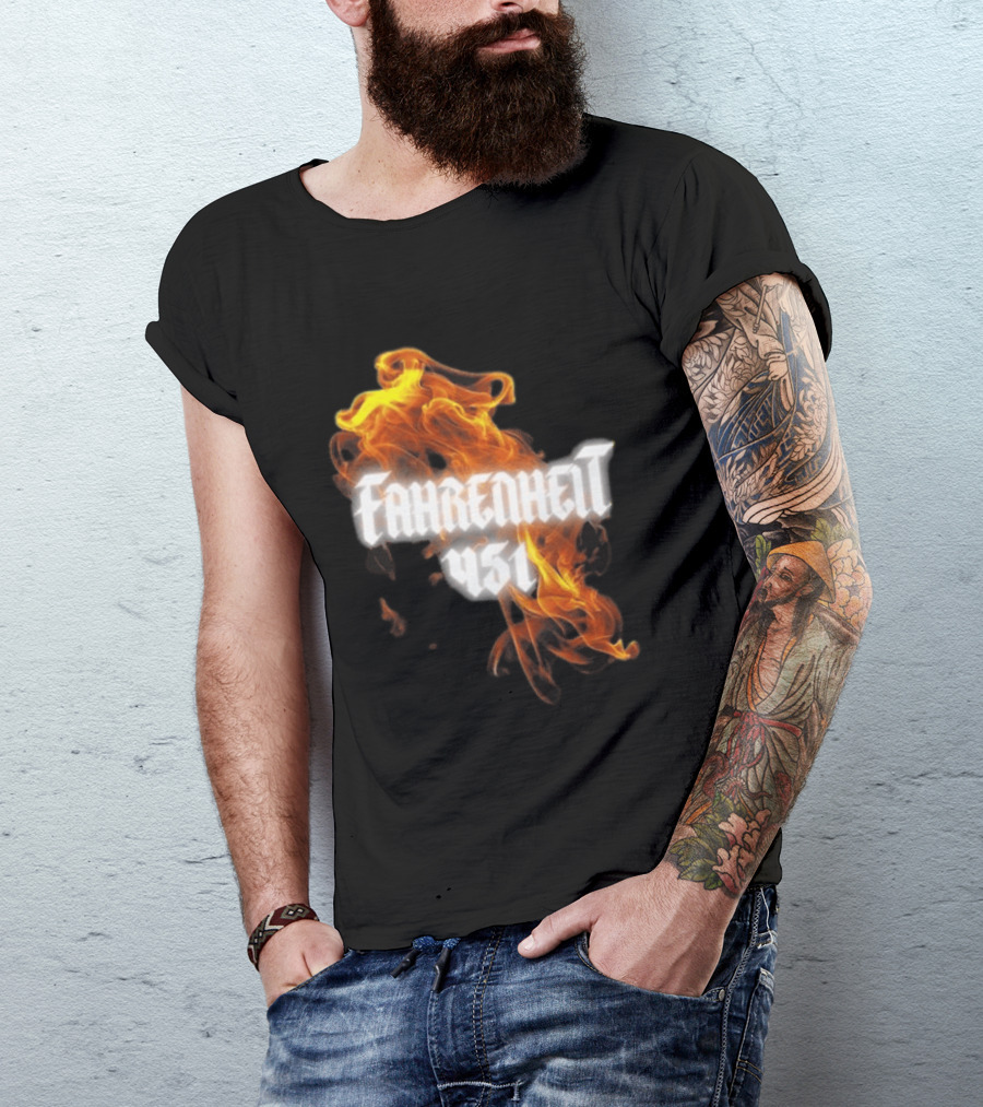 Fahrenheit 451 I'm With The Banned Books World Tour 2026 Flames T-Shirt