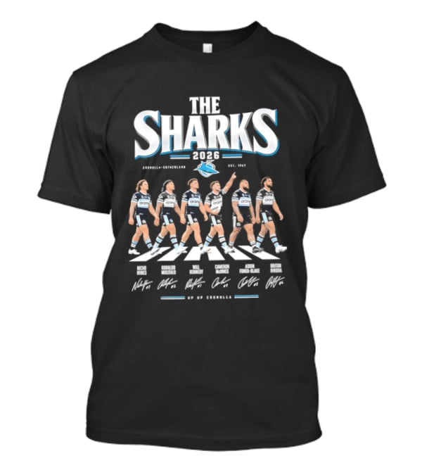 Cronulla Sutherland The Sharks 2026 Abbey Road Rugby Team Crossing T-Shirt