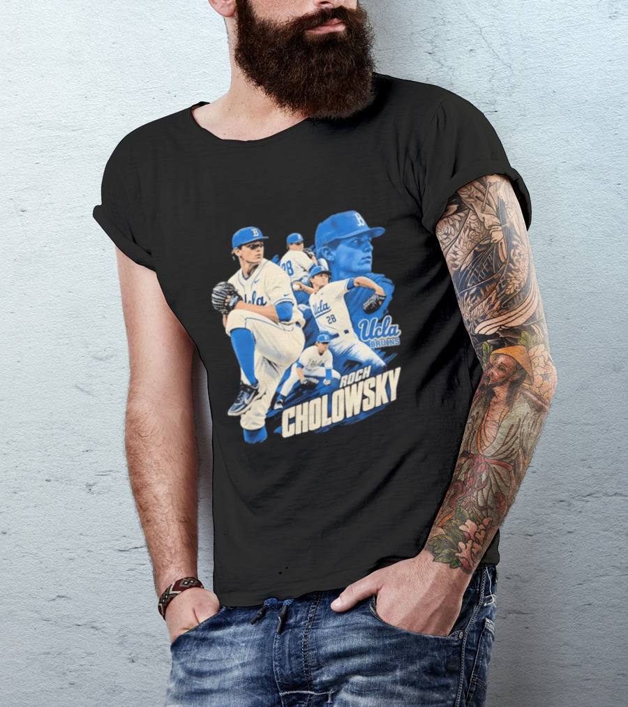 UCLA Bruins Roch Cholowsky 2026 Player Collage Baseball Pitcher Collection T-Shirt