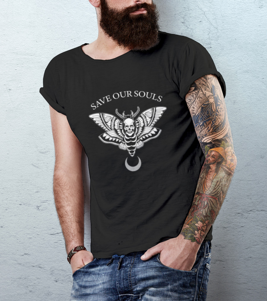 Save Our Souls Death Moth Crescent T-Shirt