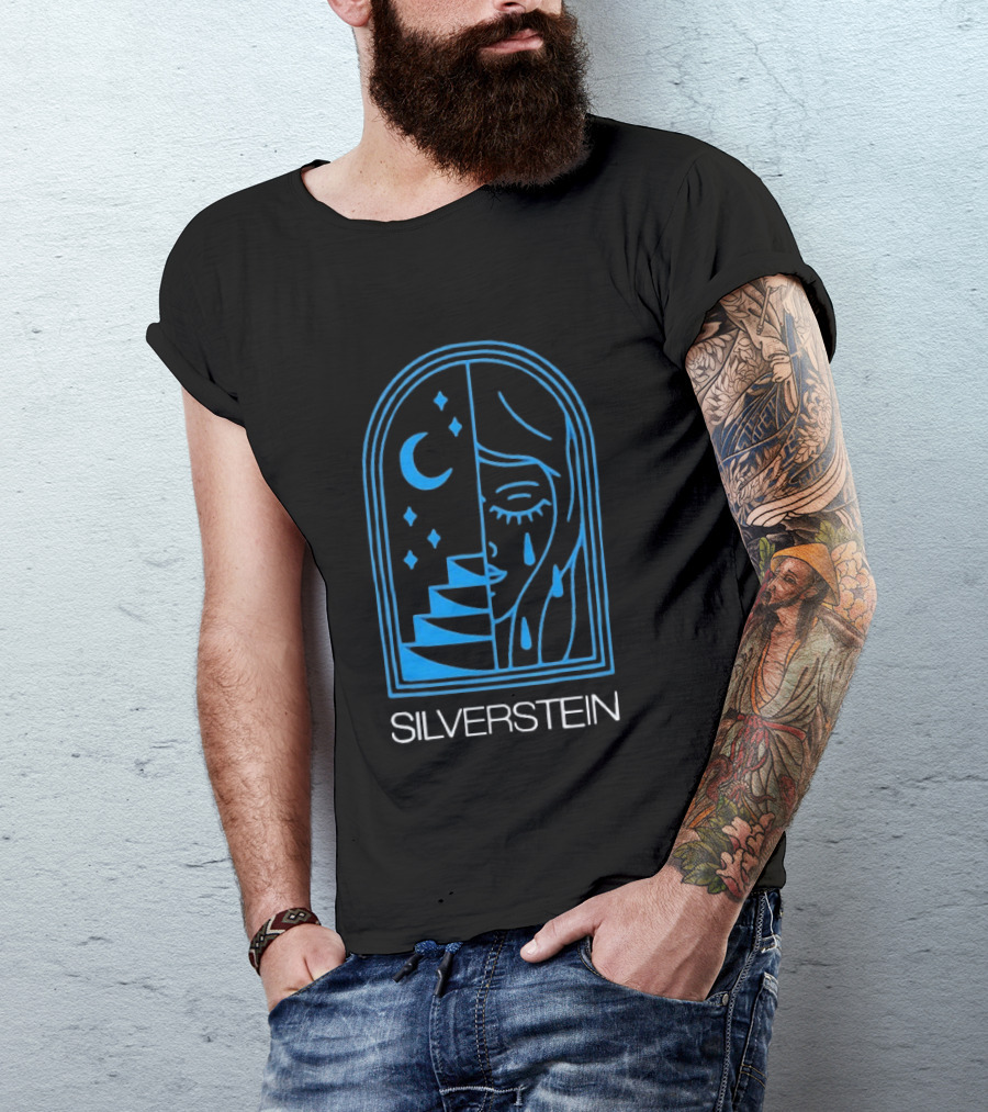 Silverstein Moon Crying Face Stairs Crescent Window T-Shirt