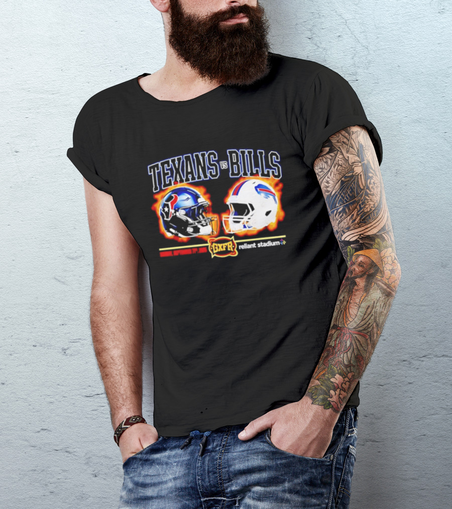 Texans Vs Bills Sunday September 13th 2026 Reliant Stadium Helmet Showdown T-Shirt
