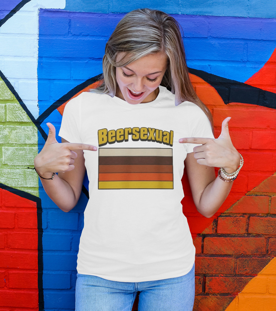 Beersexual Striped Flag With Bold Earth Tones T-Shirt