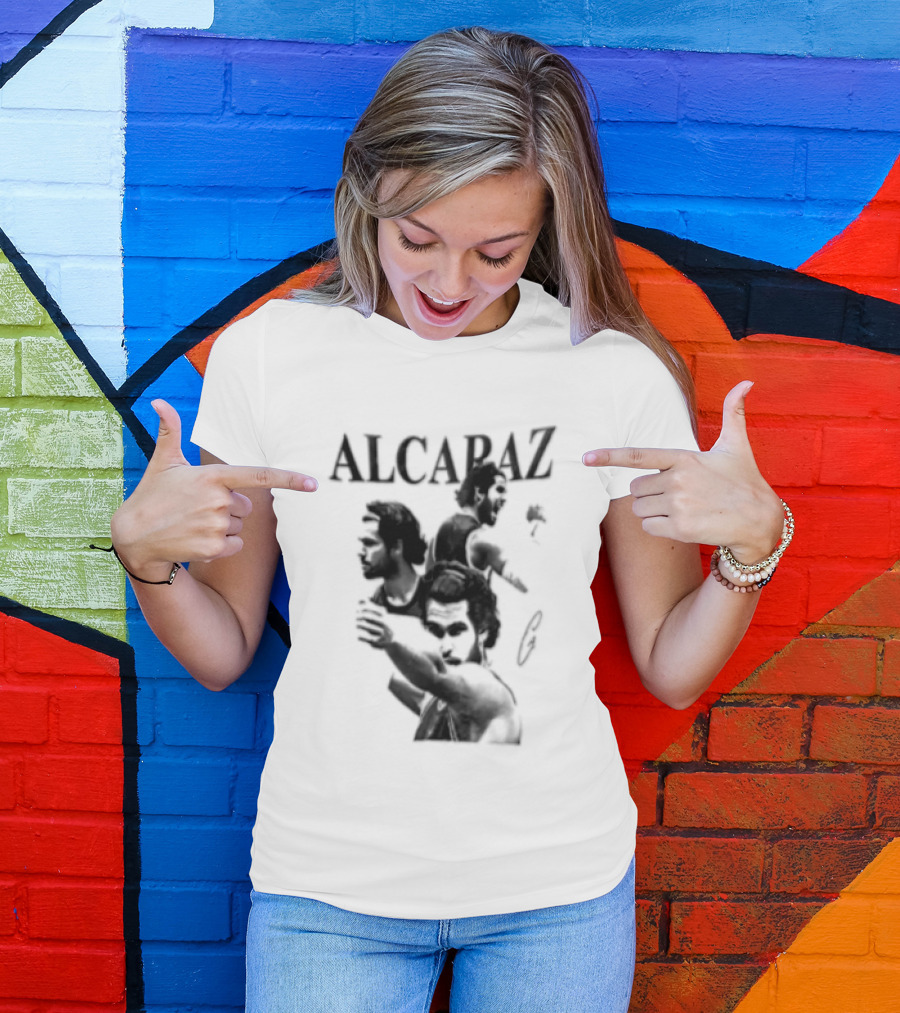Alcaraz Tennis Player Silhouette US Open Champion T-Shirt
