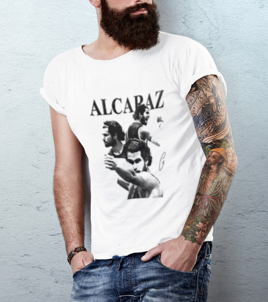 Alcaraz Tennis Player Silhouette US Open Champion T-Shirt