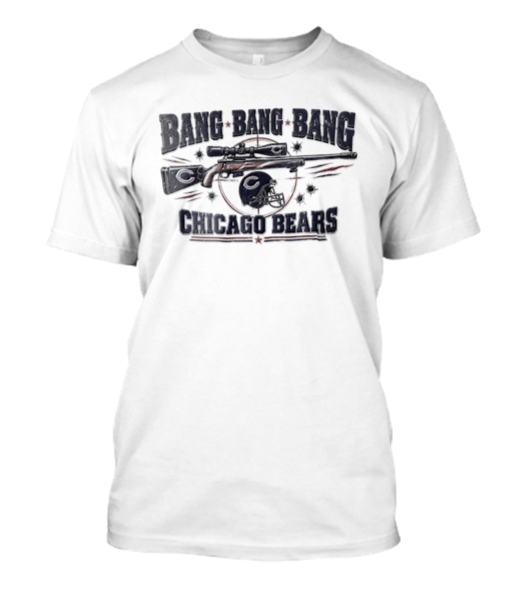 Chicago Bears Bang Bang Bang Sniper Rifle Football Helmet Target T-Shirt