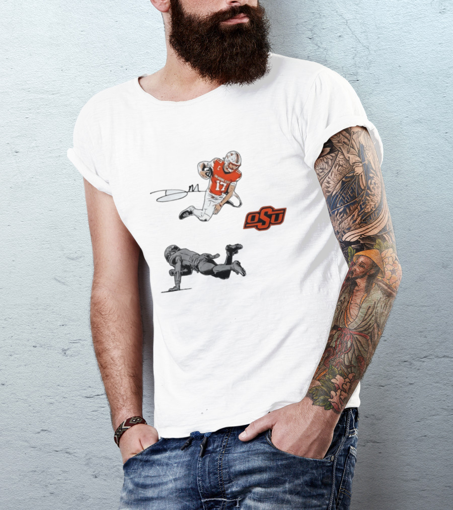 Oklahoma State Cowboys Football Drew Mestemaker Air Mesty OSU Quarterback 17 T-Shirt