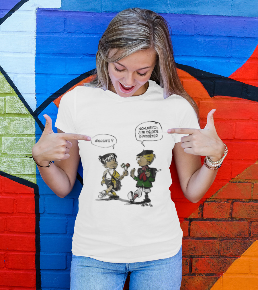 Sucette Non Merci Jai Decide Darreter Gotlib Cartoon French Schoolboys T-Shirt