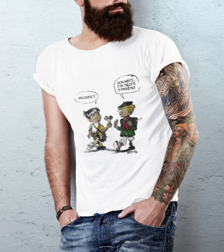 Sucette Non Merci Jai Decide Darreter Gotlib Cartoon French Schoolboys T-Shirt