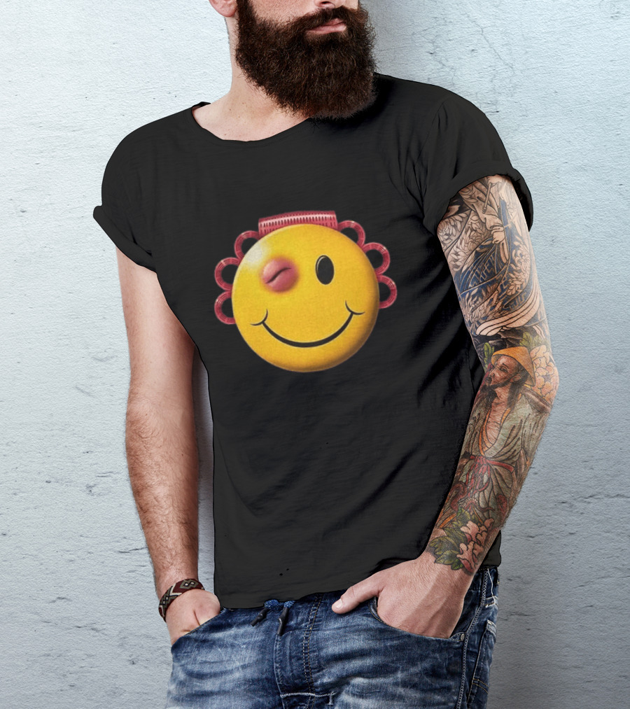 A$AP Rocky Don't Be Dumb Tour Smiley Face With Winking Eye And Red Rope Details T-Shirt