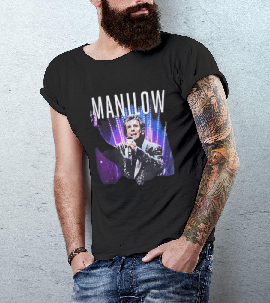 Manilow Concert Tour Photo With Microphone And Lights T-Shirt