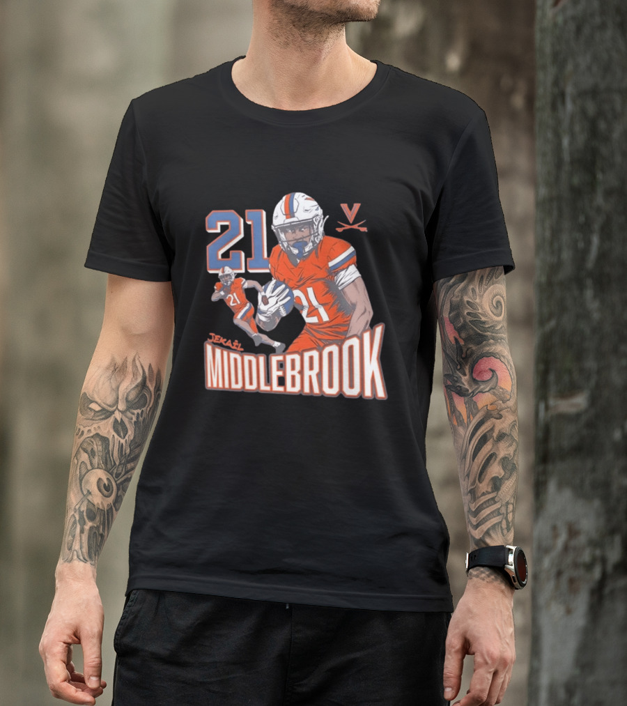 Jekail Middlebrook 21 Virginia Cavaliers Football Player T-Shirt