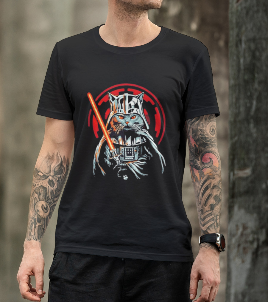 Darth Vader Cat Star Wars Sith Lord Lightsaber Iconic Mashup T-Shirt
