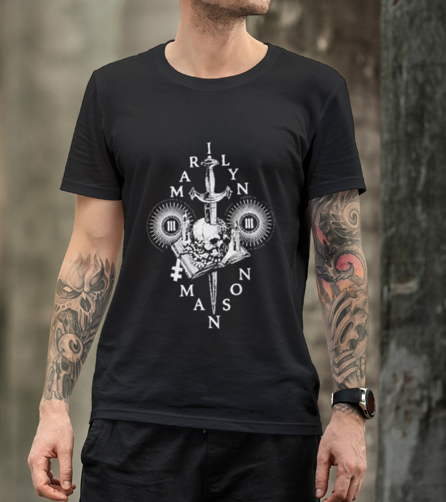 Marilyn Manson Freaks With Rob Zombie Skull Knife Tour 2026 T-Shirt