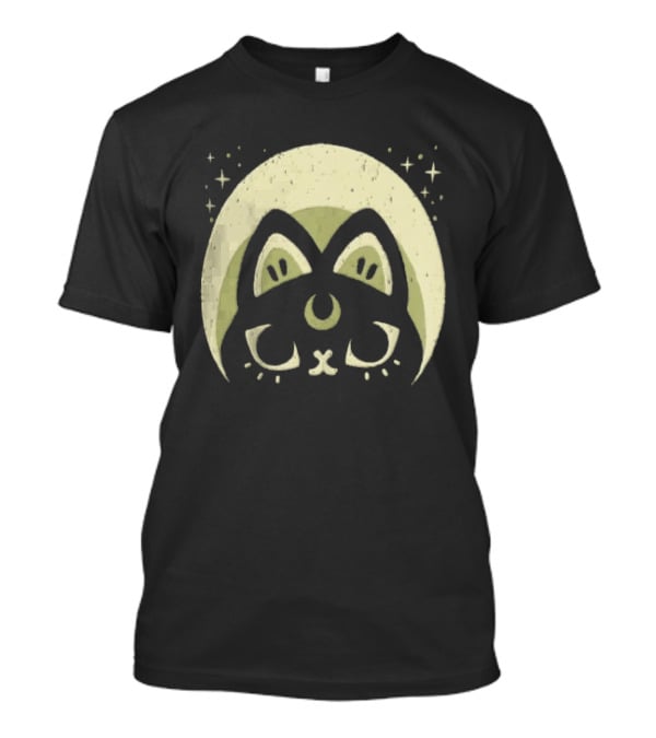 Half Moon Witchy Cat Lunar Magic Mystic Feline T-Shirt