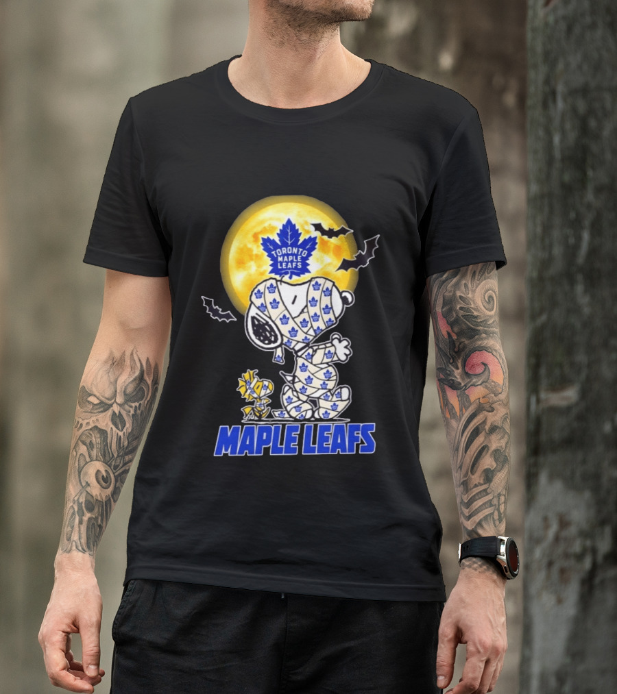 Toronto Maple Leafs Snoopy Woodstock Mummy Halloween Collaboration T-Shirt