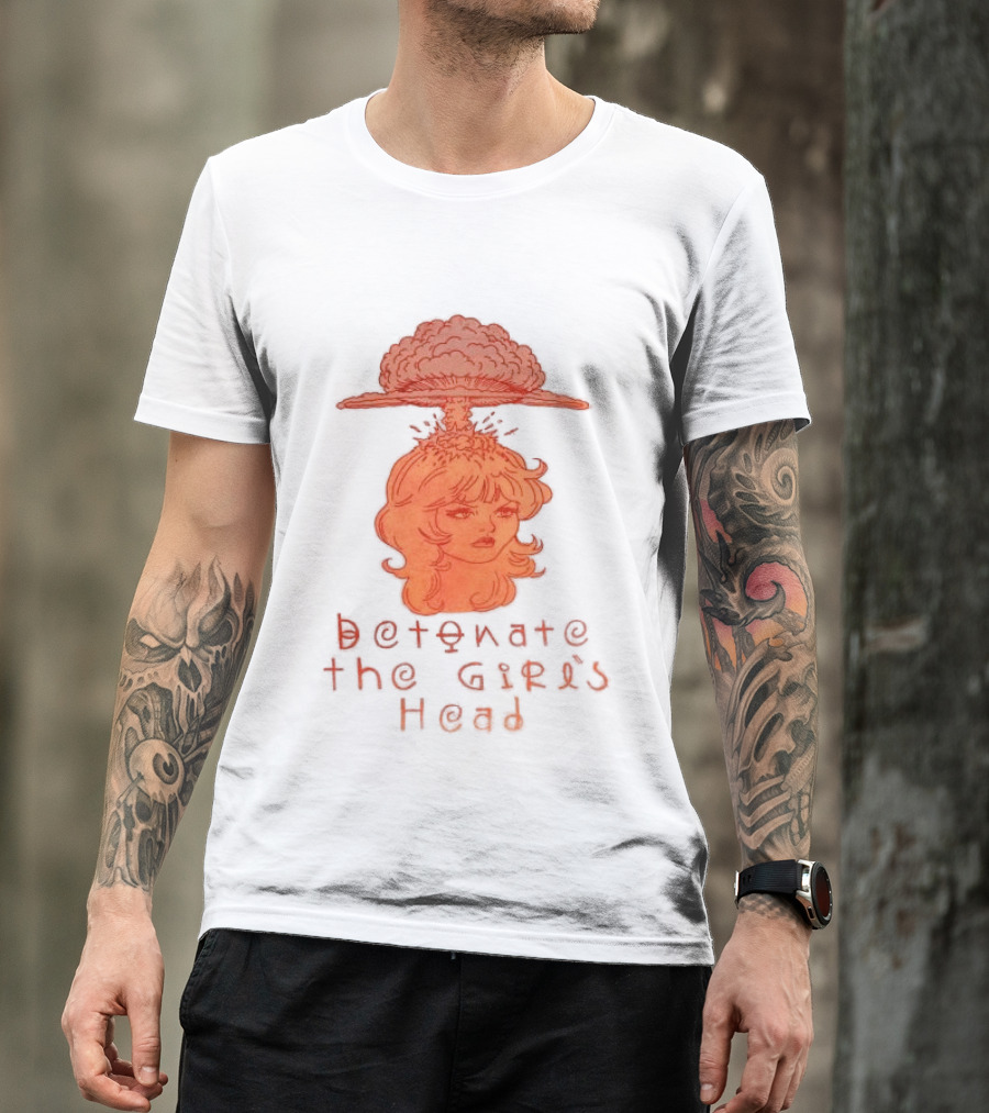 Hydeforce Store Detonate The Girl's Head Oat Dye T-Shirt