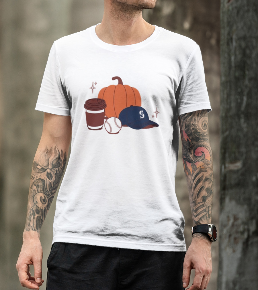Mariners Pumpkinpalooza Coffee Baseball Cap Pumpkin T-Shirt