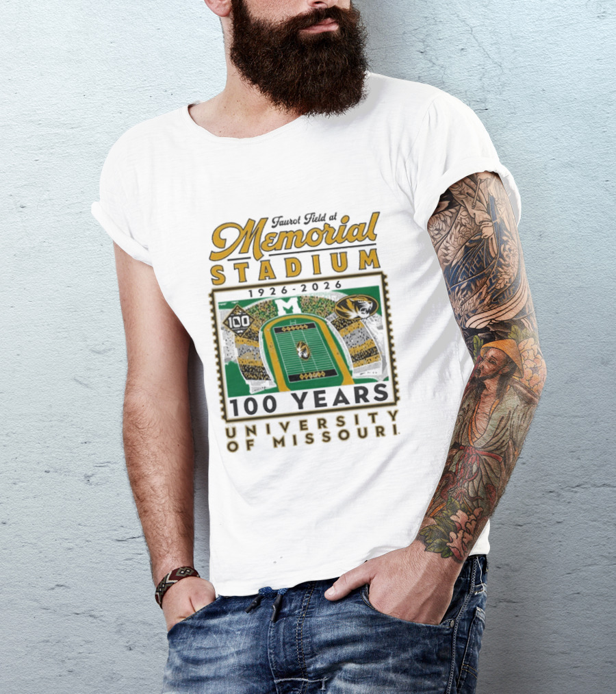 Faurot Field Memorial Stadium 1926 2026 Centennial University Of Missouri 100 Years T-Shirt