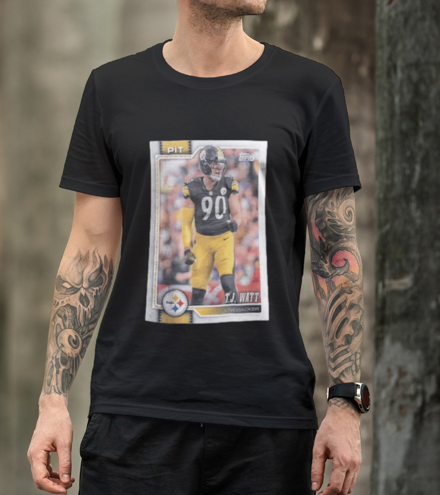 2026 Topps Football T.J. Watt Steelers Linebacker Card Pitt 90 T-Shirt