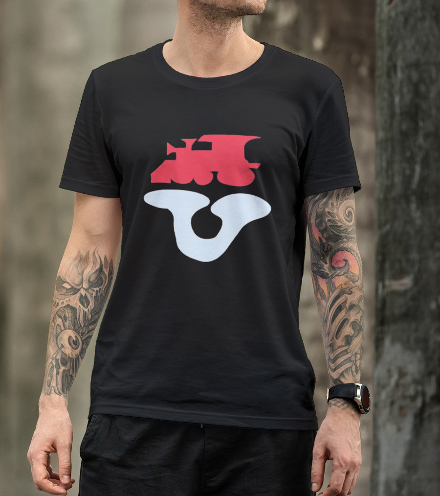 Dover Street Market Store Shop Cdg Red Train Blue Shape T-Shirt