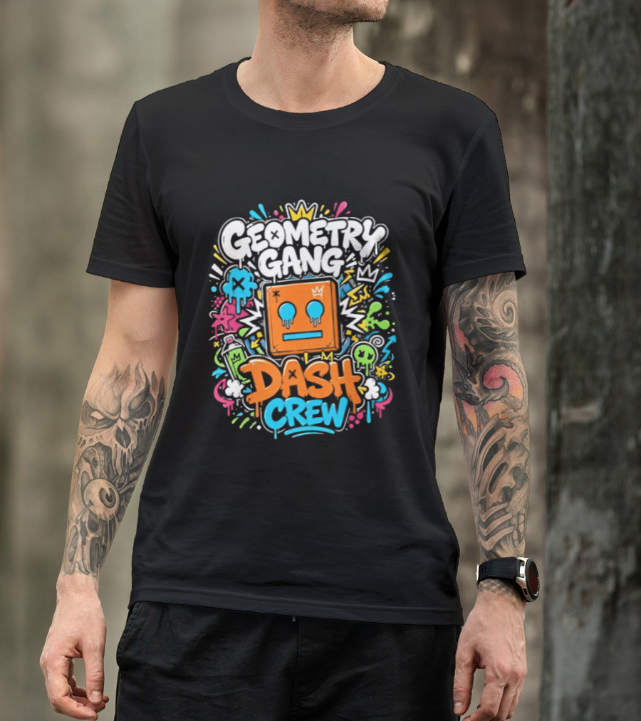 Geometry Gang Dash Crew Vibrant Splash T-Shirt