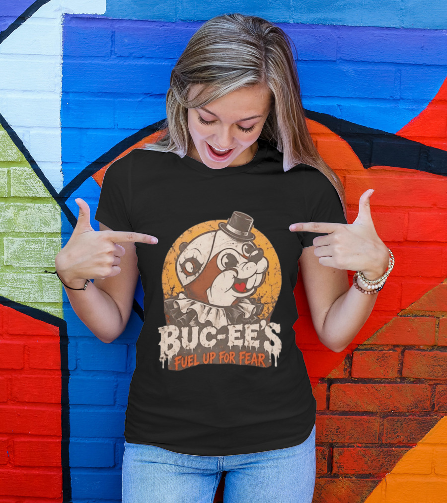 Buc Ee's Fuel Up For Fear Halloween Creepy Clown T-Shirt