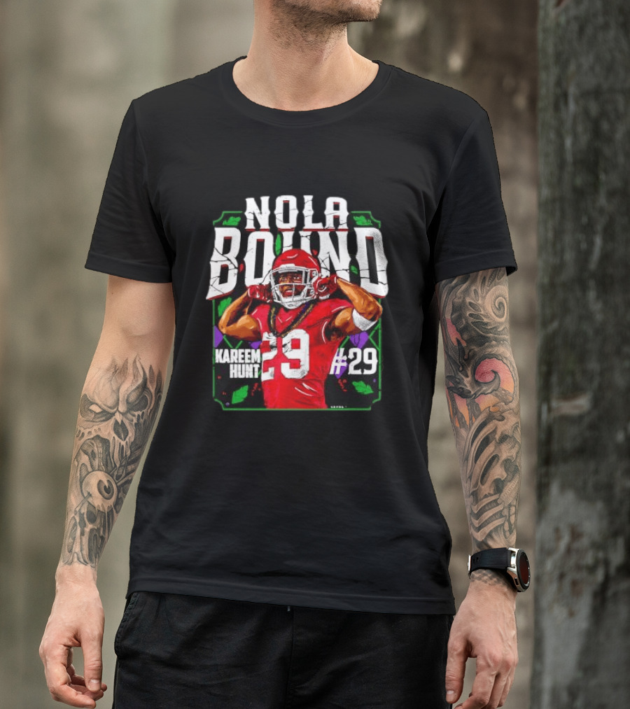 NOLA Bound Kareem Hunt Kansas City Chiefs #29 Jersey Football T-Shirt