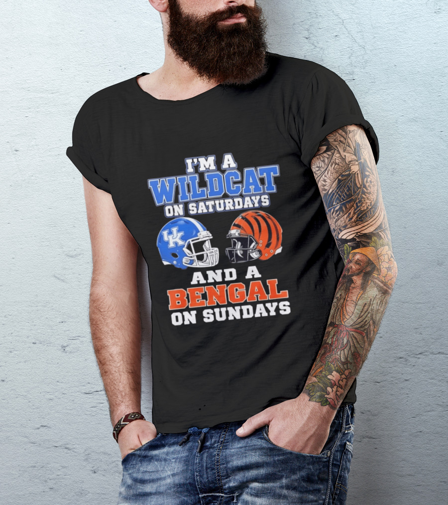 I'm A Wildcat UK Helmet Saturdays Bengal Helmet Sundays T-Shirt