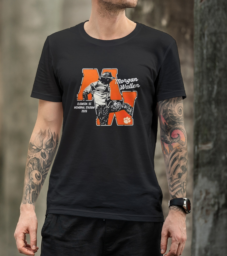 Morgan Wallen Clemson SC Memorial Stadium 2026 Tour Concert Tiger Paw T-Shirt
