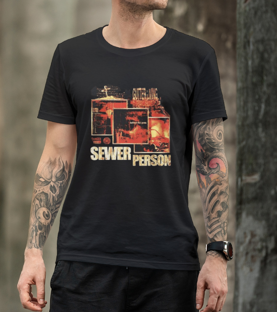 Sewer Person Gutter Living Behind The Grave Danger Warning T-Shirt