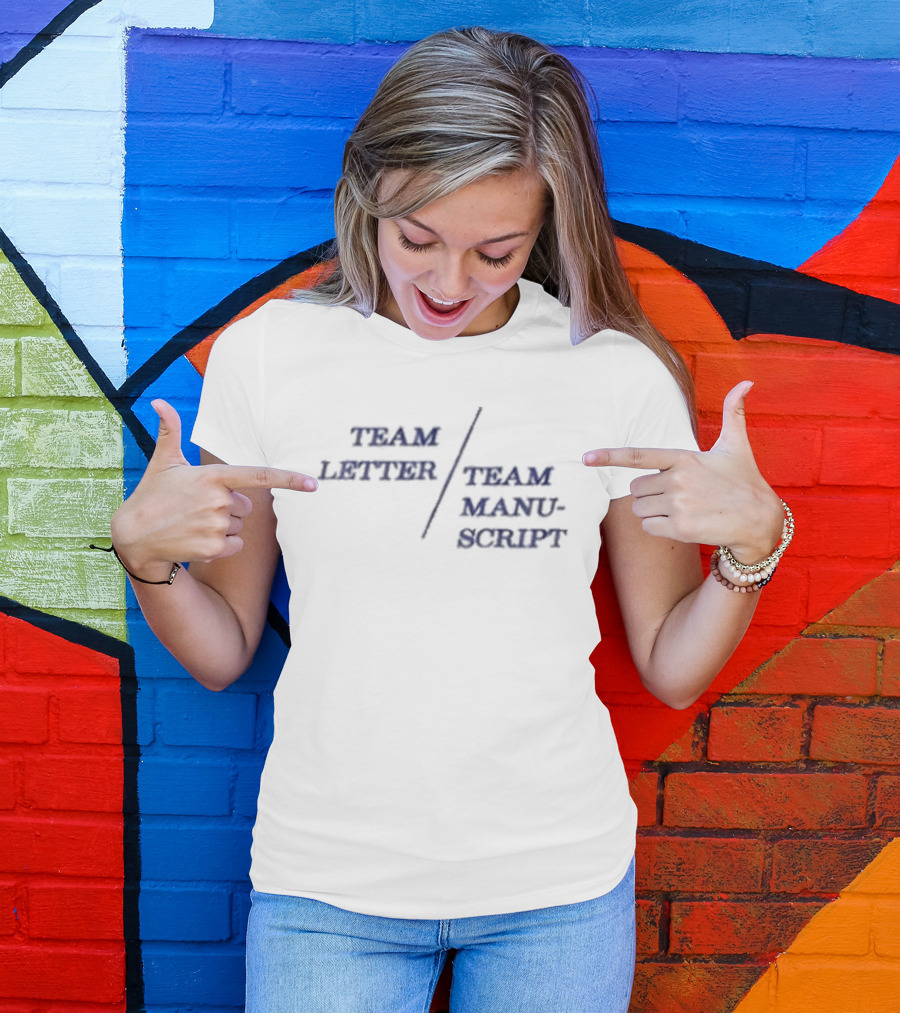 Anne Hathaway Team Letter Team Manuscript Team Letter Team Manuscript T-Shirt