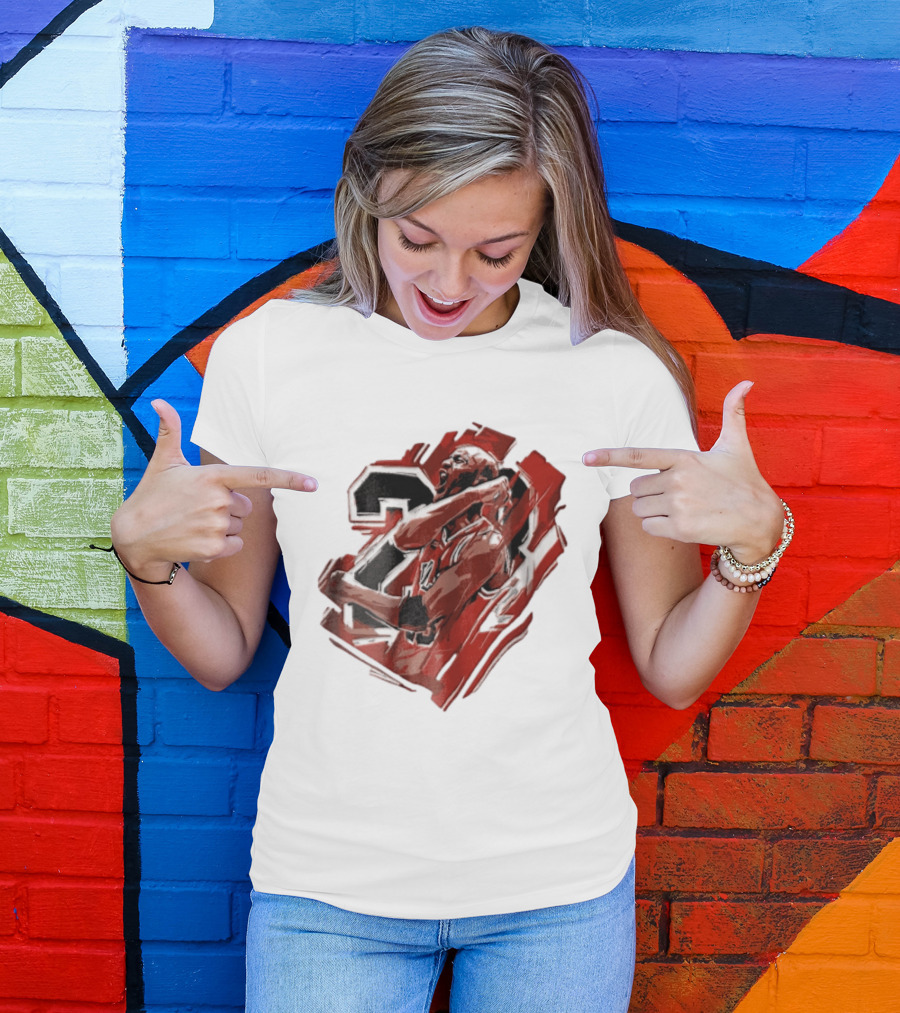 Basketball Player Number 23 Celebration Red Brushstrokes T-Shirt