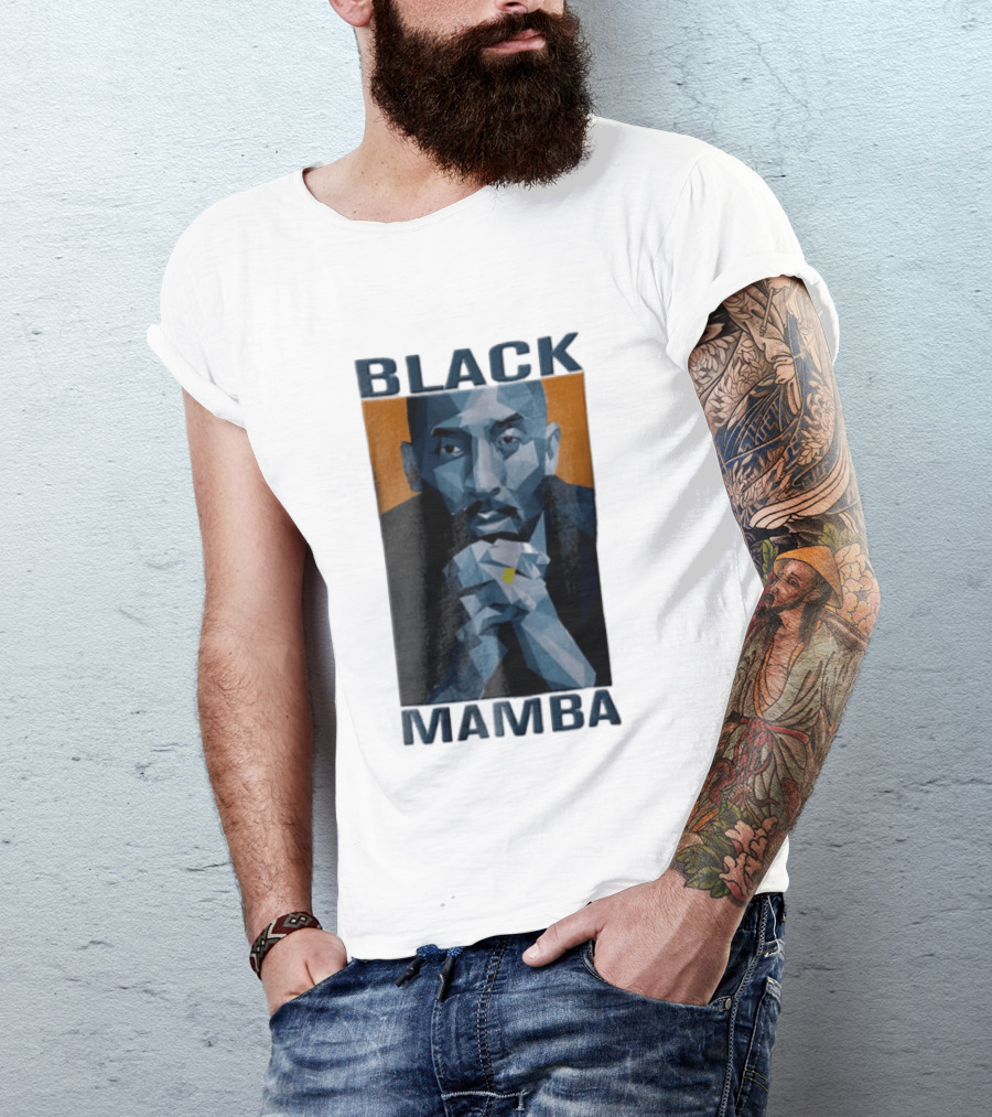Black Mamba Low Poly Geometric Hands Clasped Orange T-Shirt