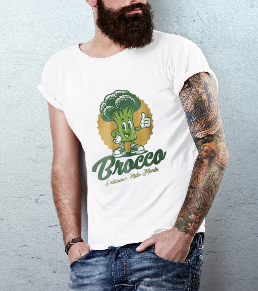 Brocco Delicious Kids Meals Cartoon Broccoli Thumbs Up T-Shirt