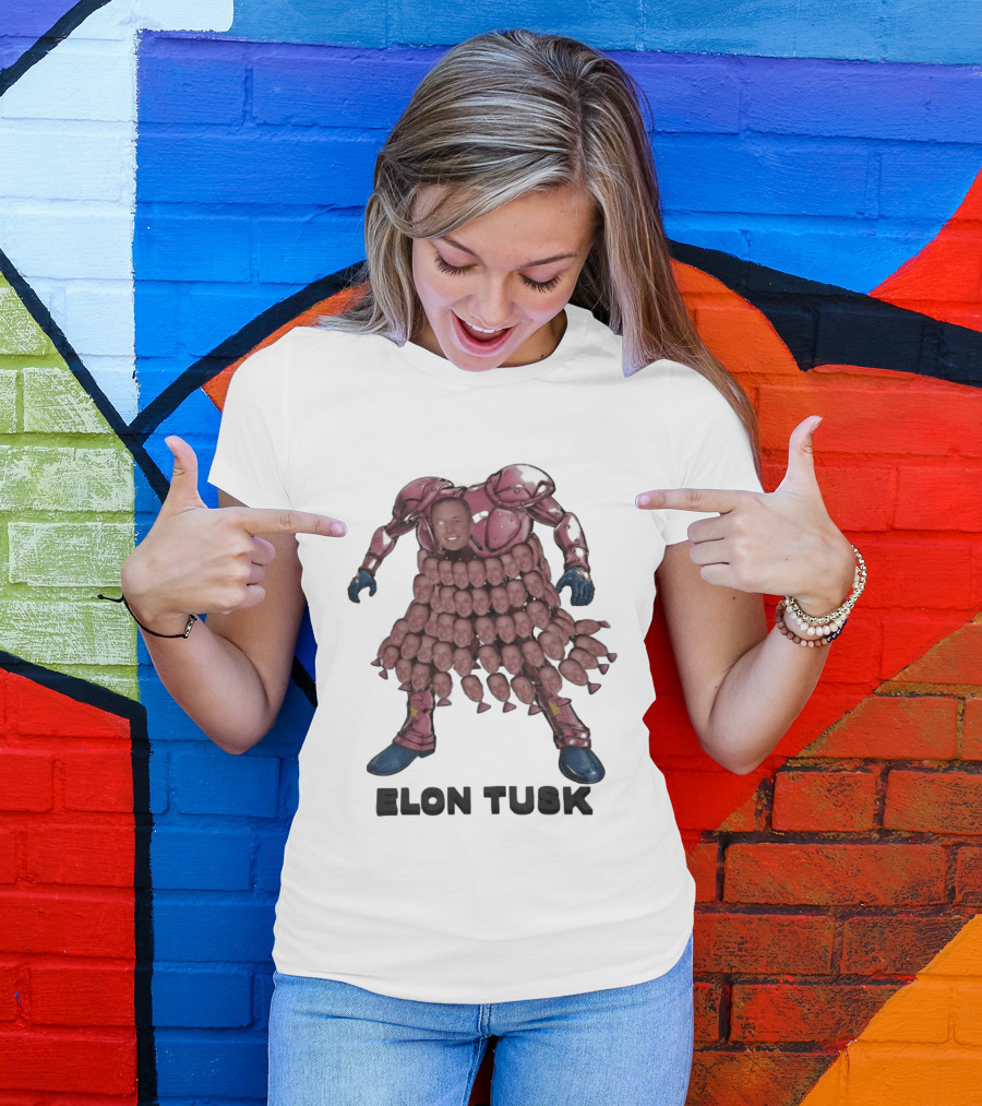 Elon Tusk Bootleg Collage Meme Unique Robot Face Fusion T-Shirt