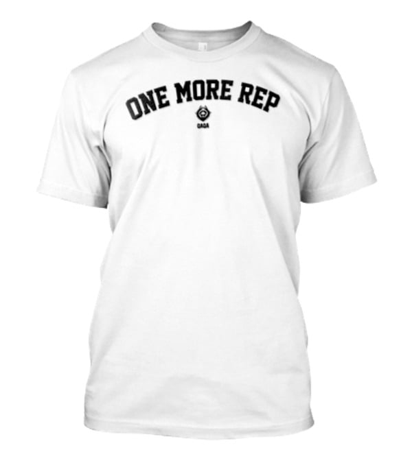 Qaqa One More Rep Arched Collegiate Central Crest Fitness Motivation T-Shirt