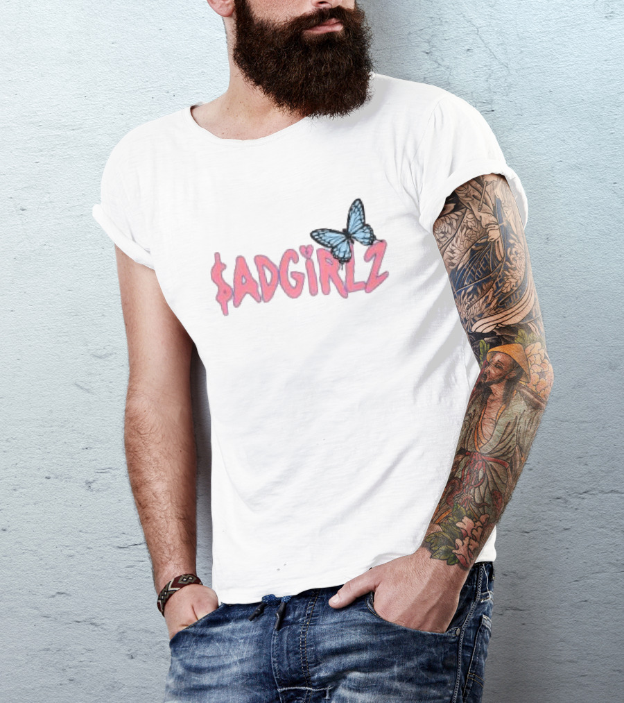 Sad Girlz Store Sadgirlz Spring Butterfly Pink T-Shirt