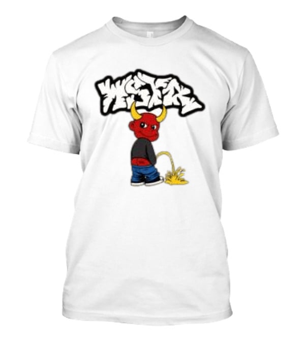 Wstr Store Wstr Devil Graffiti Red Devil Cartoon T-Shirt