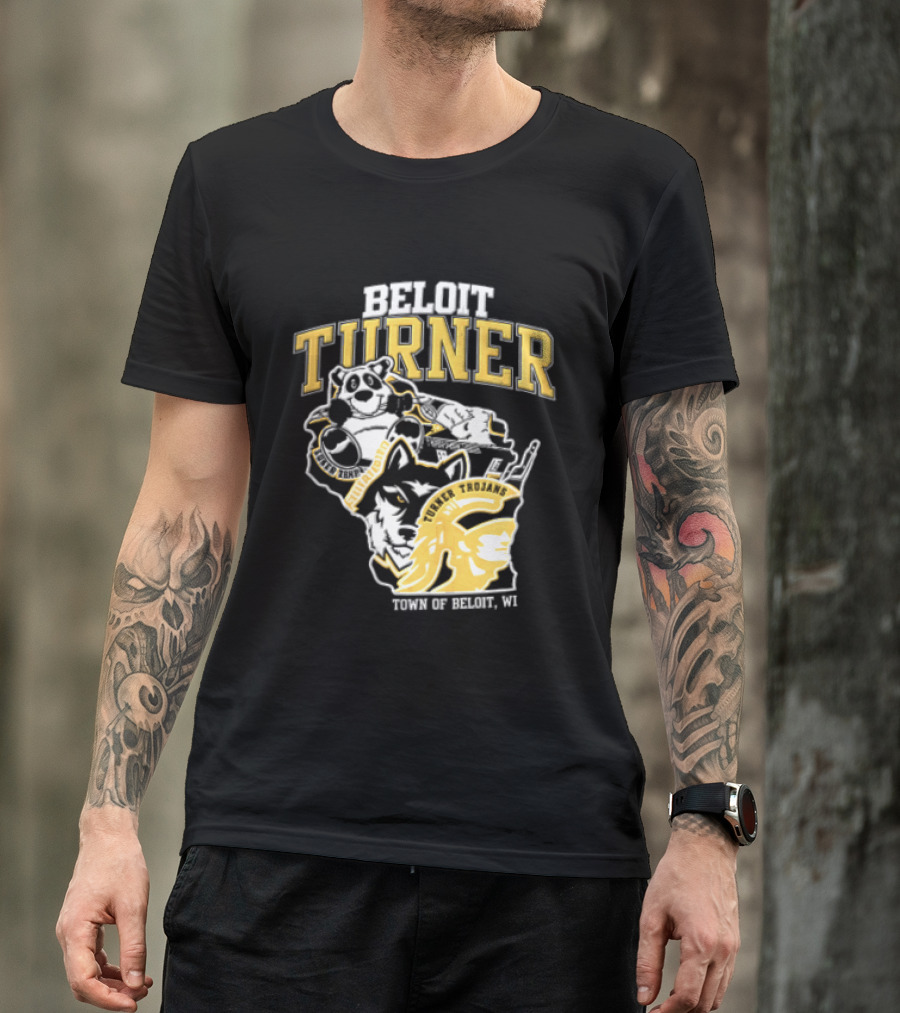 Beloit Turner Trojans Wisconsin Mascots Wolf Trojan Town Of Beloit WI T-Shirt