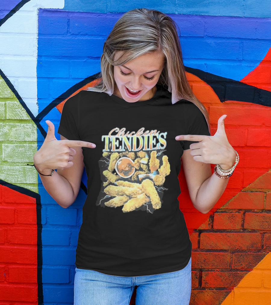 Chicken Tendies Fried Tenders Dipping Sauce Lightning Bolts T-Shirt