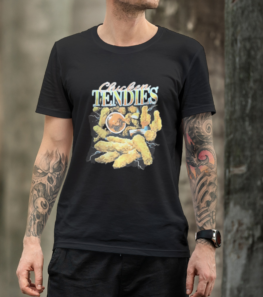 Chicken Tendies Fried Tenders Dipping Sauce Lightning Bolts T-Shirt