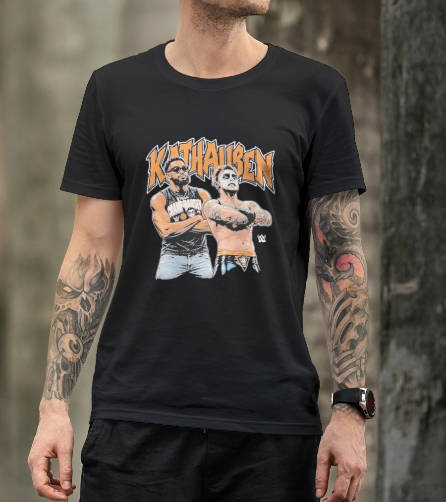 KATHausen WWE Karl Anthony Towns Danhausen Crossover Duo T-Shirt