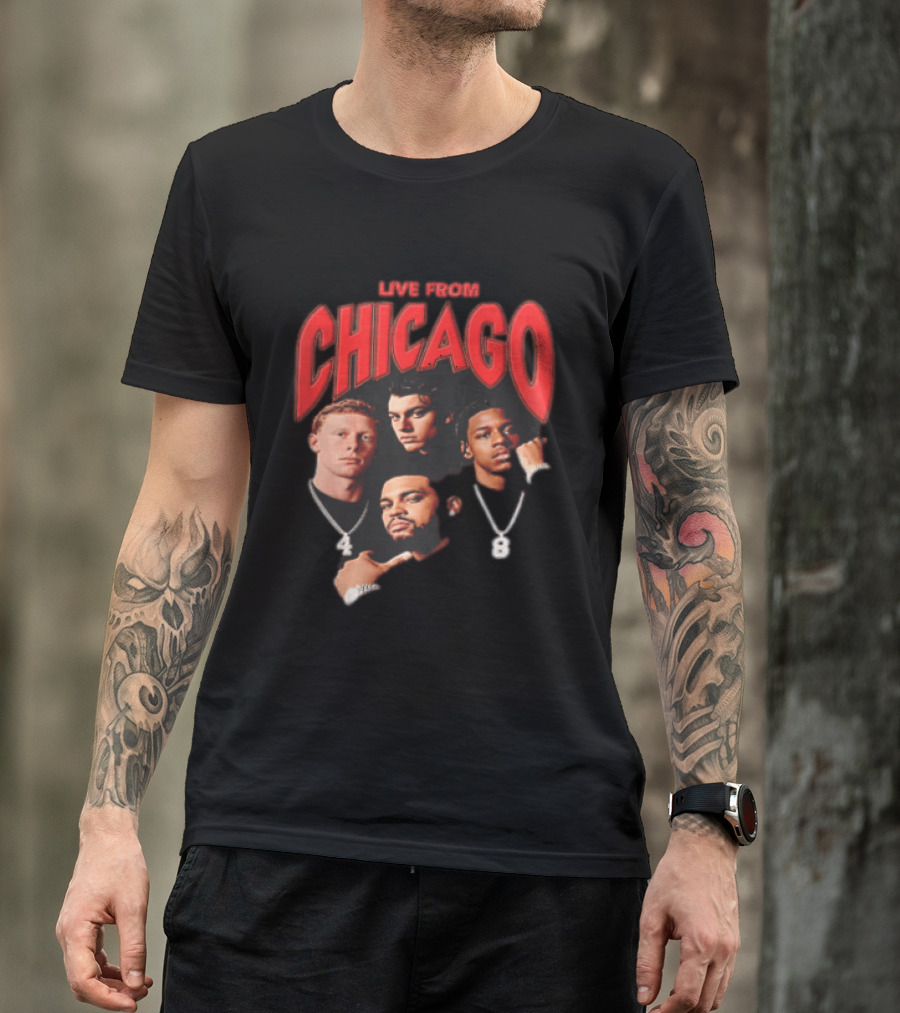 Live From Chicago Bootleg Featuring Four Athletes With Diamond Chains T-Shirt