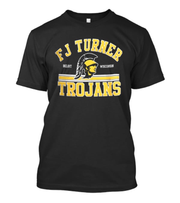 FJ Turner Trojans Beloit Wisconsin Crested Helmet Profile Head T-Shirt