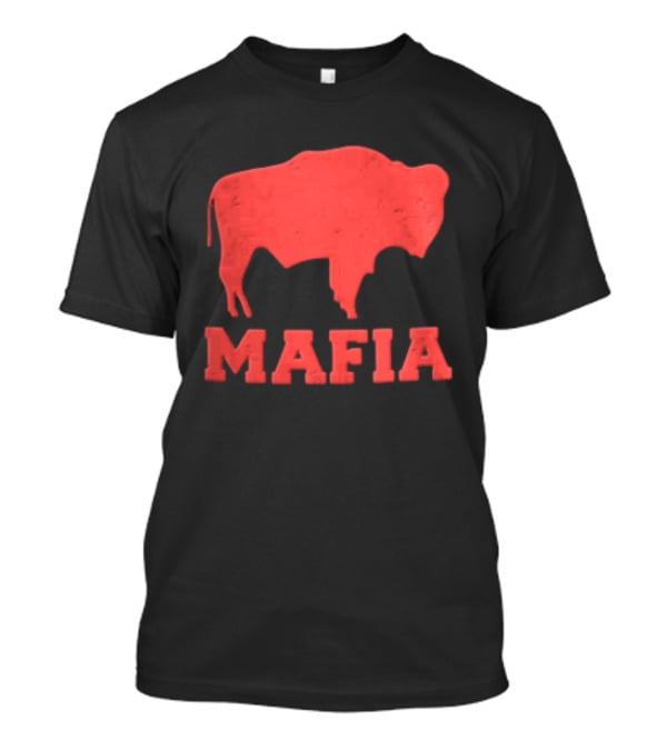 Mafia Distressed Red American Buffalo Bison T-Shirt