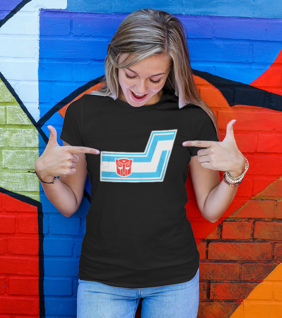 Transformers Autobots Red Insignia Blue White Racing Stripes Chevron Stickers T-Shirt