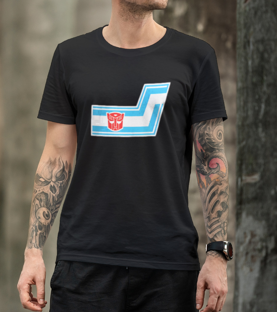 Transformers Autobots Red Insignia Blue White Racing Stripes Chevron Stickers T-Shirt