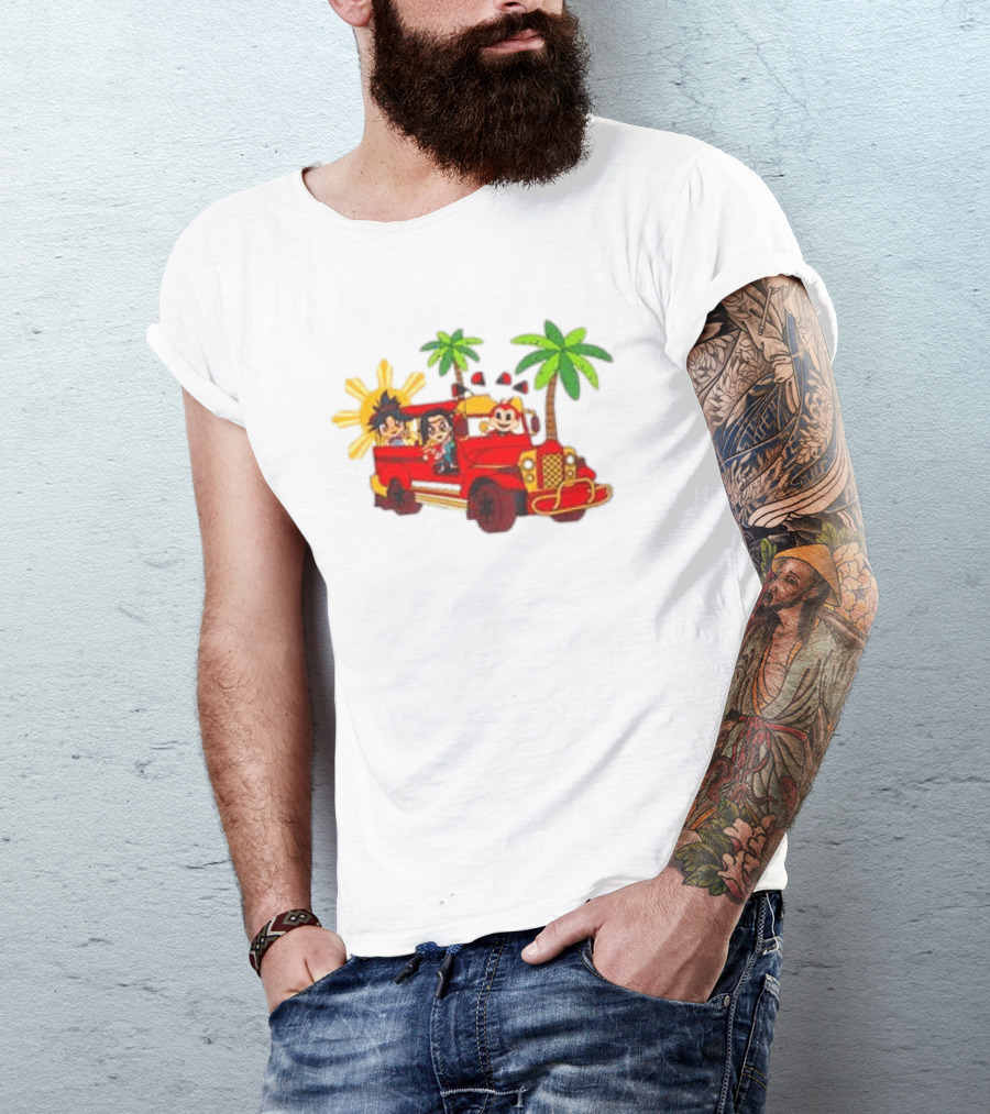 Jollibee Foods Store Jeepney Adventure Jollibee X Forgotten Island Collaboration T-Shirt