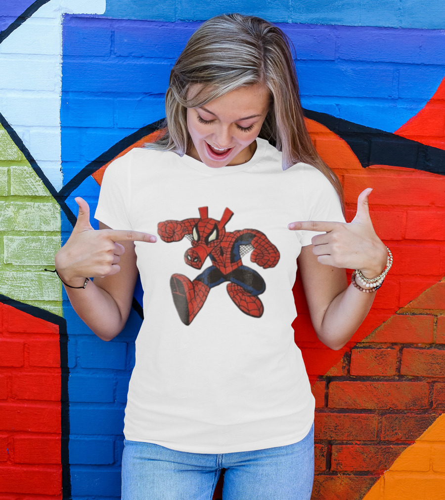 Marvel Comics Cartoon Spider Ham Peter Porker 1986 Pig Suit T-Shirt